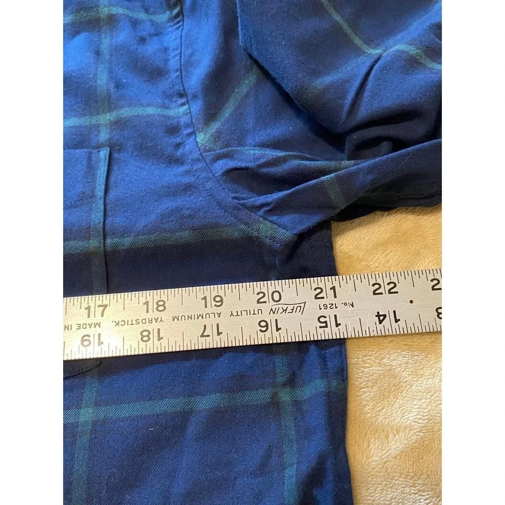 Banana Republic Shirt BR Men Large Plaid New Tags Medium Navy Lux Untucked s54